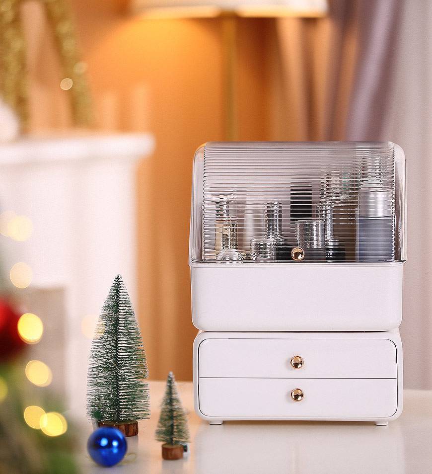 Large Capacity Cosmetics Storage Box with Drawer