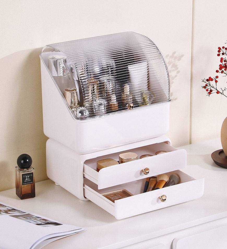 Large Capacity Cosmetics Storage Box with Drawer