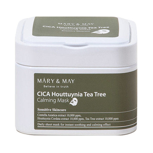 [MARY & MAY] CICA Houttuynia Tea Tree Calming Mask Sheets 30 Sheets - Berry Purple 