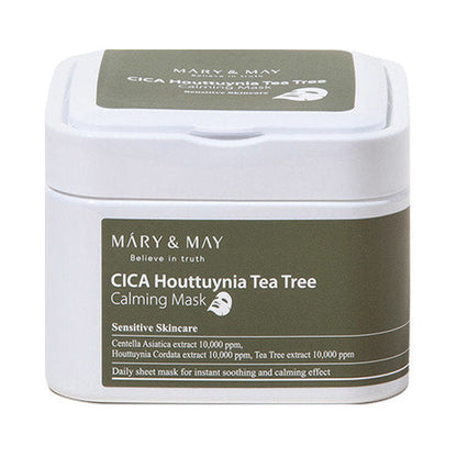 [MARY & MAY] CICA Houttuynia Tea Tree Calming Mask Sheets 30 Sheets - Berry Purple 