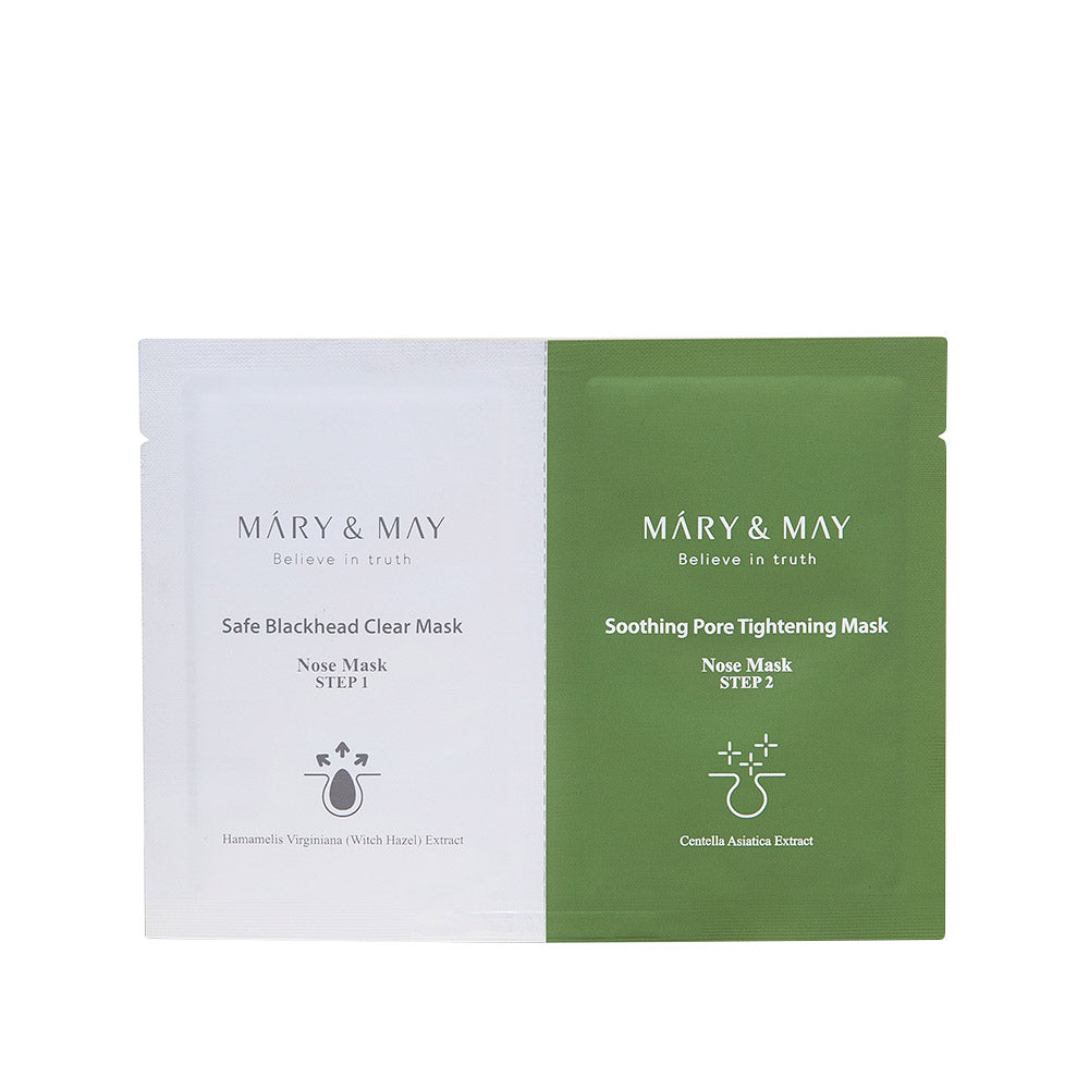 [MARY & MAY] Daily Safe Black Head Clear Nose Mask [Step1 3.5g+Step2 3.5g] X 10pcs - Berry Purple 
