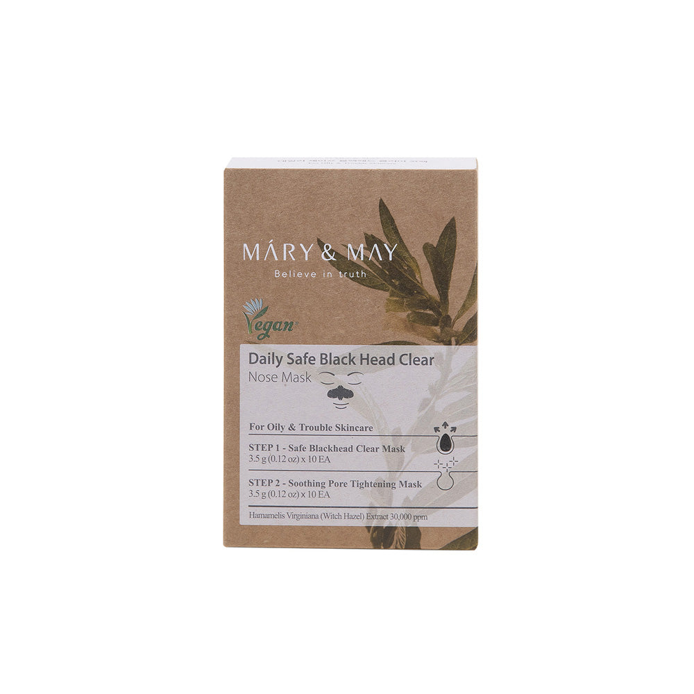 [MARY & MAY] Daily Safe Black Head Clear Nose Mask [Step1 3.5g+Step2 3.5g] X 10pcs - Berry Purple 