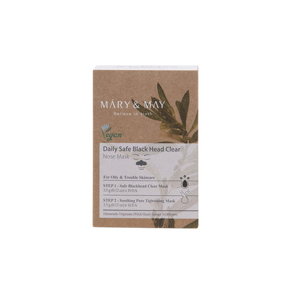 [MARY & MAY] Daily Safe Black Head Clear Nose Mask [Step1 3.5g+Step2 3.5g] X 10pcs - Berry Purple 