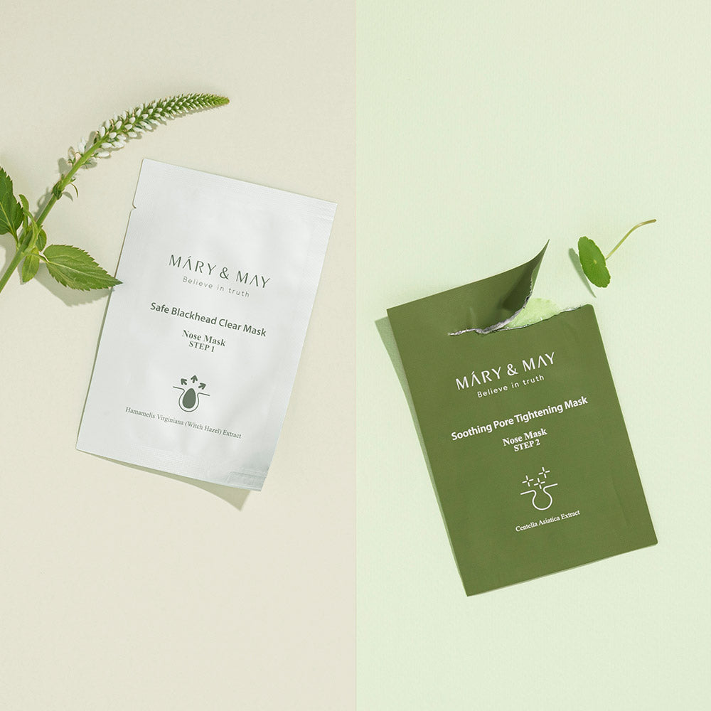 [MARY & MAY] Daily Safe Black Head Clear Nose Mask [Step1 3.5g+Step2 3.5g] X 10pcs - Berry Purple 