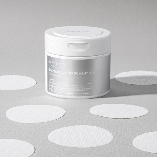 [MARY & MAY] Gluconolactone (PHA)+Betula Alba Juice Cleansing Pad 270ml (70 Pads) - Berry Purple 