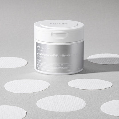 [MARY & MAY] Gluconolactone (PHA)+Betula Alba Juice Cleansing Pad 270ml (70 Pads) - Berry Purple 