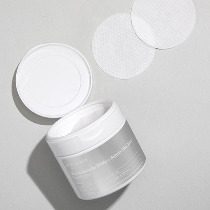 [MARY & MAY] Gluconolactone (PHA)+Betula Alba Juice Cleansing Pad 270ml (70 Pads) - Berry Purple 