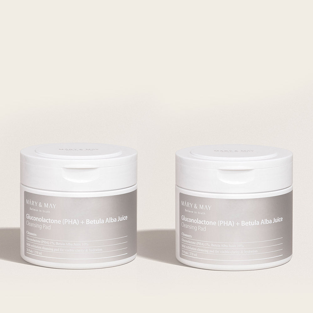 [MARY & MAY] Gluconolactone (PHA)+Betula Alba Juice Cleansing Pad 270ml (70 Pads) - Berry Purple 