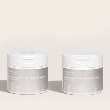 [MARY & MAY] Gluconolactone (PHA)+Betula Alba Juice Cleansing Pad 270ml (70 Pads) - Berry Purple 