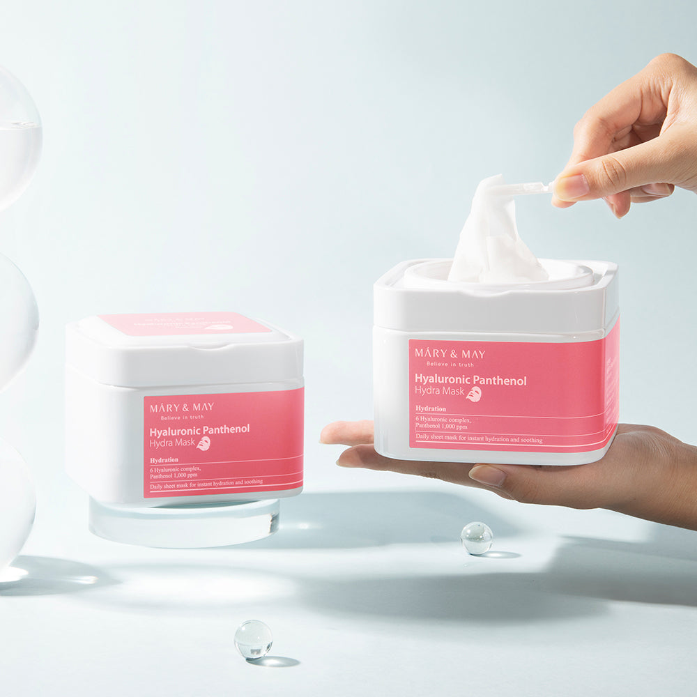[MARY & MAY] Hyaluronic Panthenol Hydra Mask 400g (30ea) - Berry Purple 