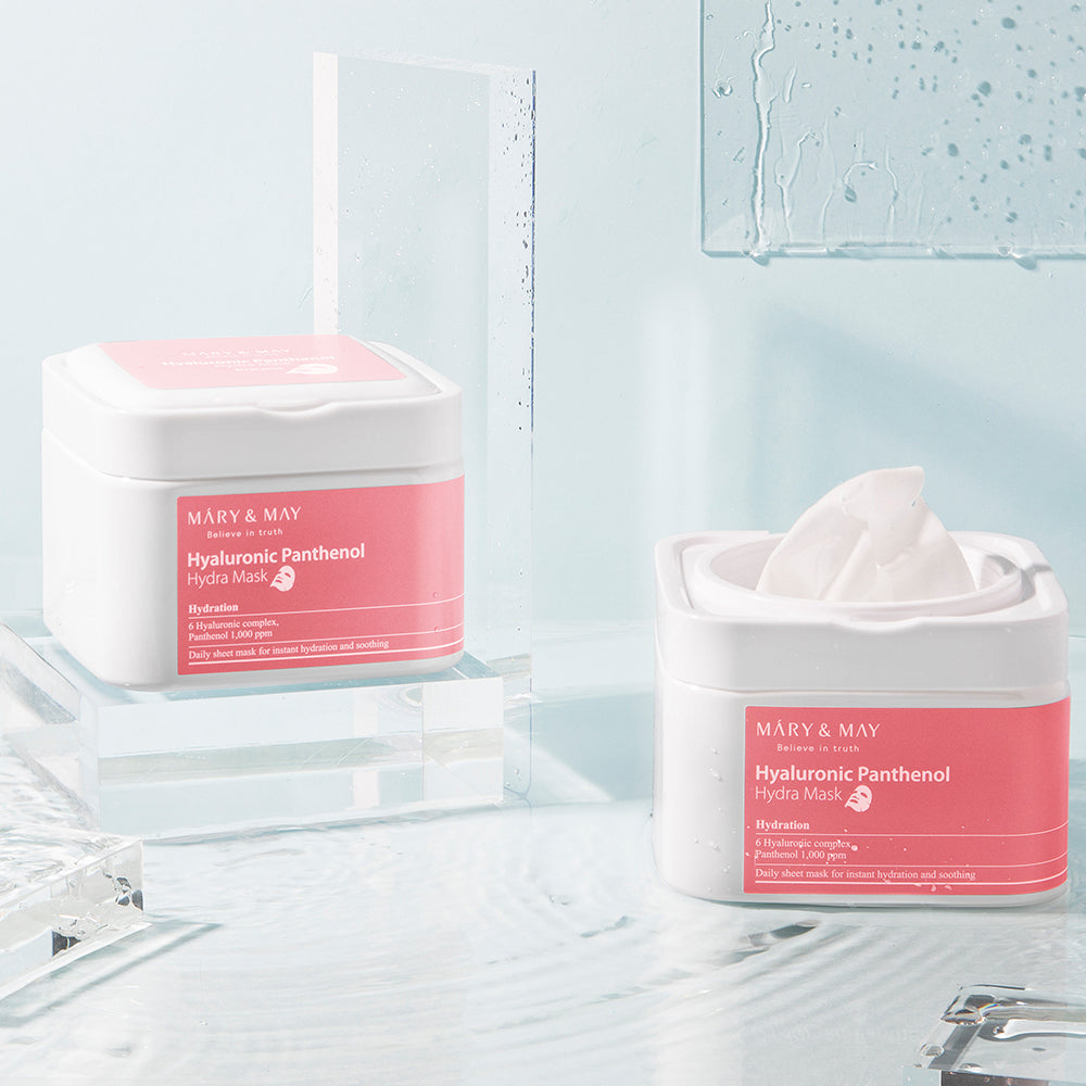 [MARY & MAY] Hyaluronic Panthenol Hydra Mask 400g (30ea) - Berry Purple 