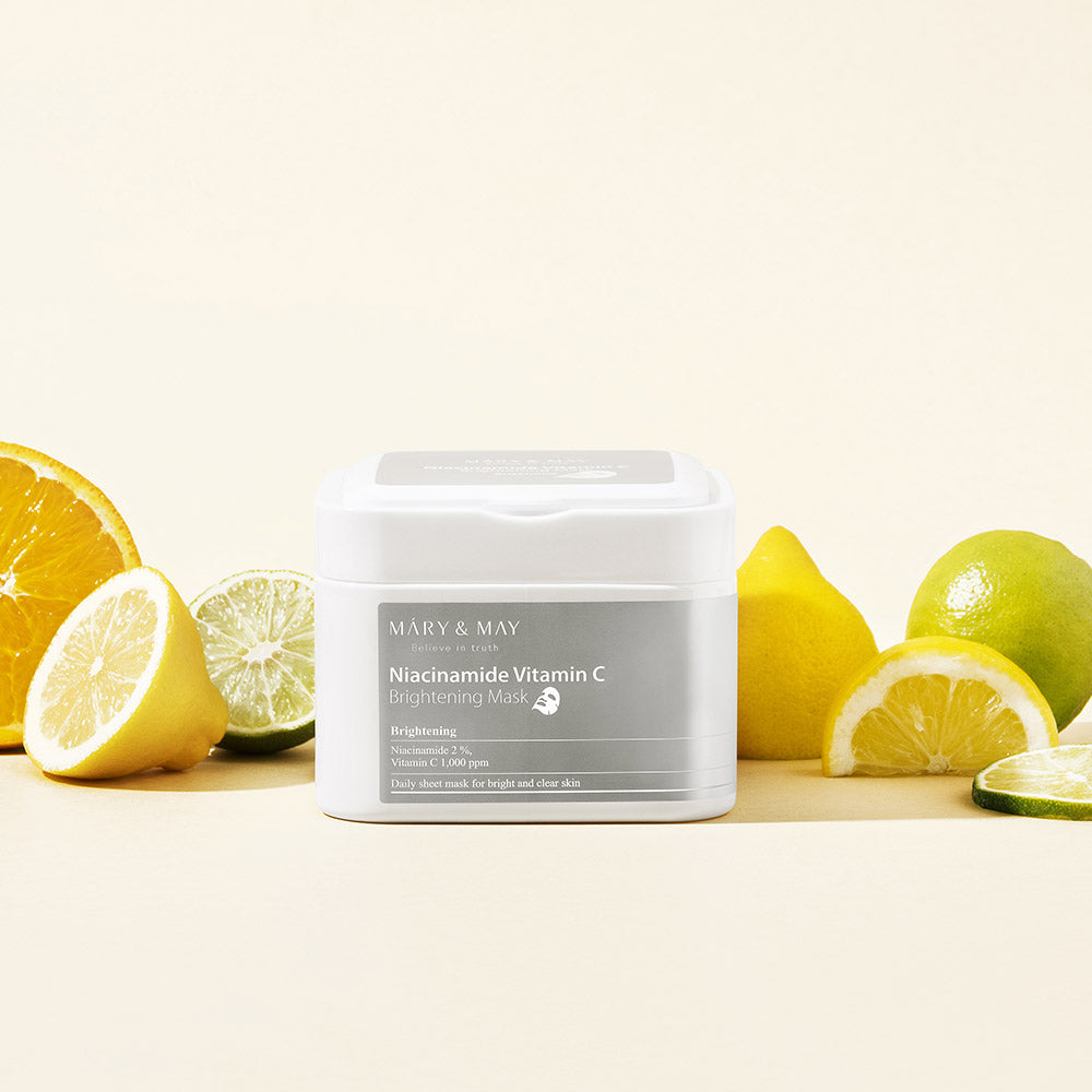 [MARY & MAY] Niacinamide Vitamin C Brightening Mask 400g (30ea) - Berry Purple 