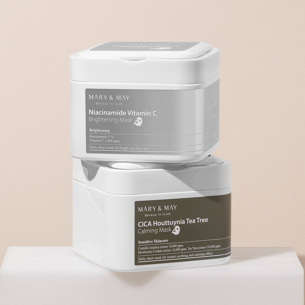 [MARY & MAY] Niacinamide Vitamin C Brightening Mask 400g (30ea) - Berry Purple 