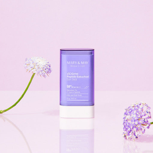 [MARY & MAY] Peptide Bakuchiol Sun Stick SPF50+ PA++++ 18g - Berry Purple 