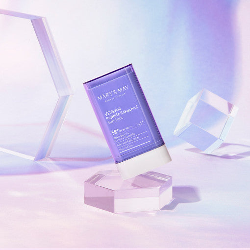[MARY & MAY] Peptide Bakuchiol Sun Stick SPF50+ PA++++ 18g - Berry Purple 