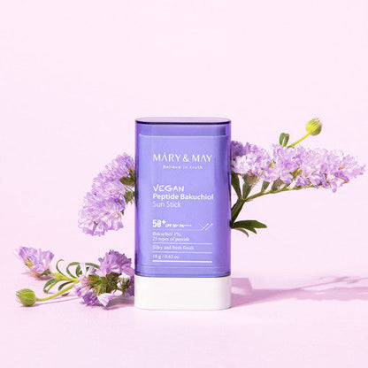 [MARY & MAY] Peptide Bakuchiol Sun Stick SPF50+ PA++++ 18g - Berry Purple 