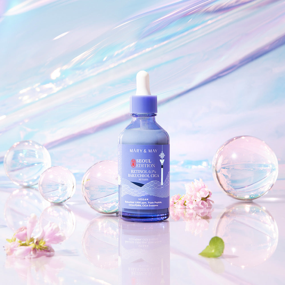 [MARY & MAY] Retinol 0.1% Bakuchiol Cica Serum 80ml - Berry Purple 