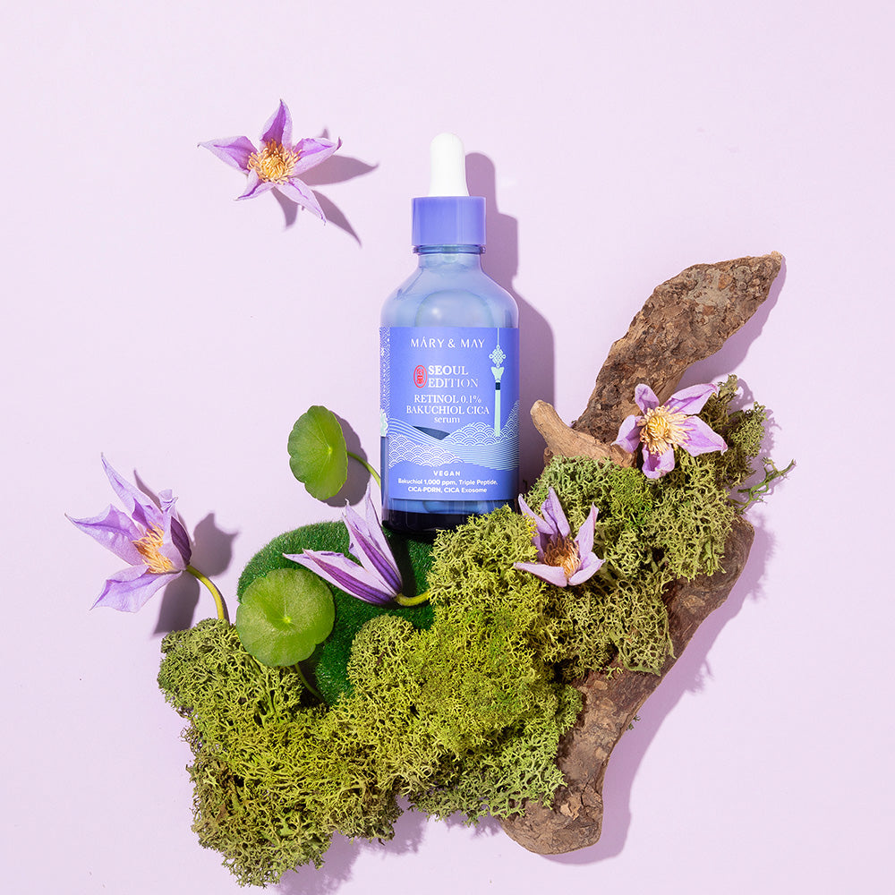 [MARY & MAY] Retinol 0.1% Bakuchiol Cica Serum 80ml - Berry Purple 