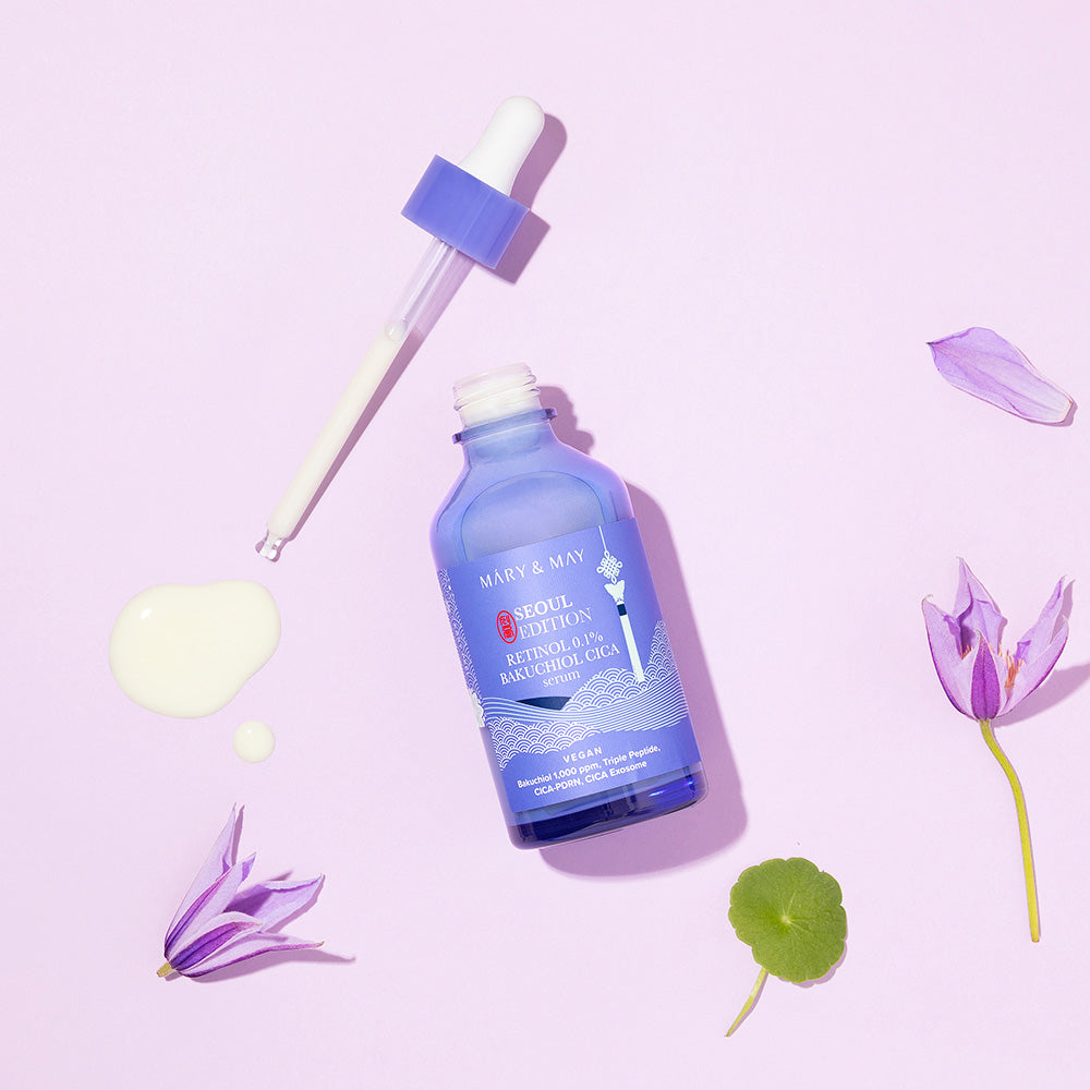 [MARY & MAY] Retinol 0.1% Bakuchiol Cica Serum 80ml - Berry Purple 