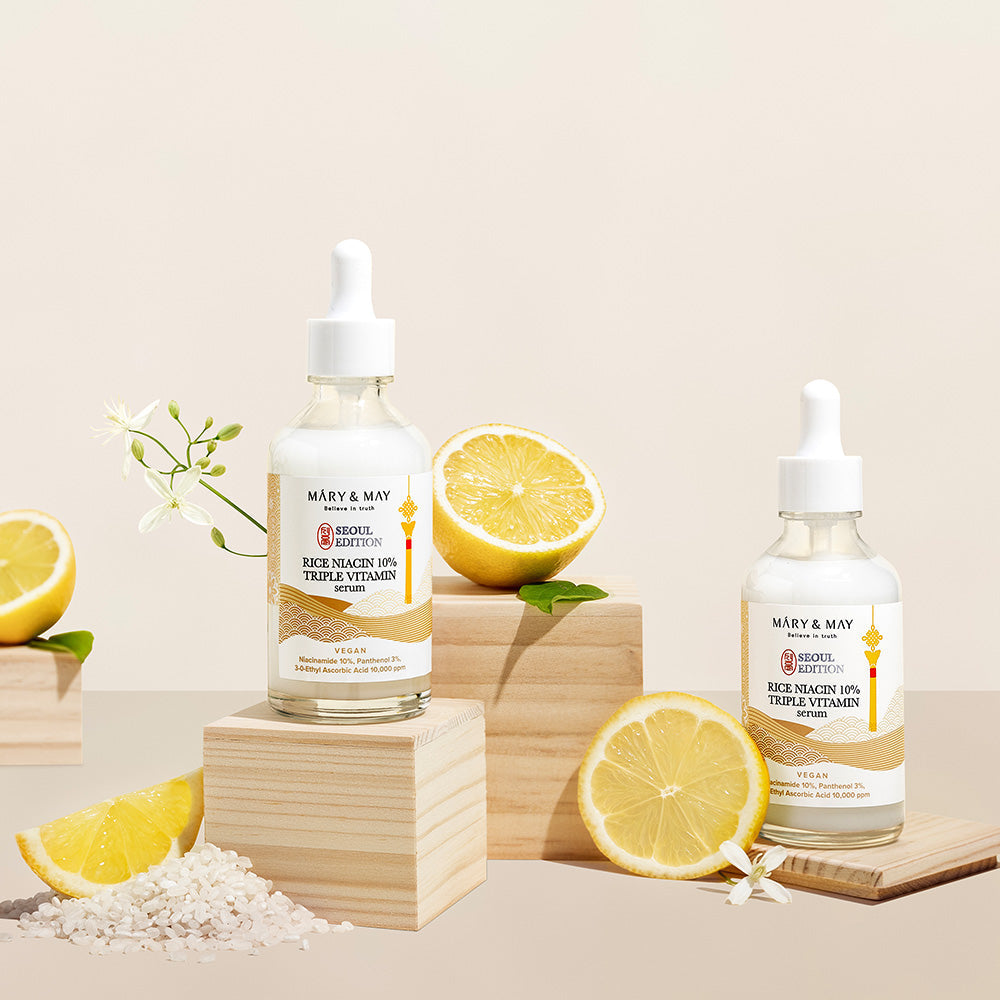 [MARY & MAY] Rice Niacin 10% Triple Vitamin Serum 80ml - Berry Purple 
