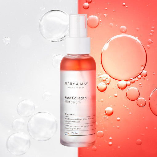 [MARY & MAY] Rose Collagen Mist Serum 100ml - Berry Purple 
