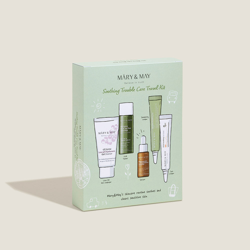 [MARY & MAY] Soothing Trouble Care Travel Kit (5pcs) - Berry Purple 