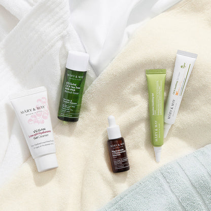[MARY & MAY] Soothing Trouble Care Travel Kit (5pcs) - Berry Purple 