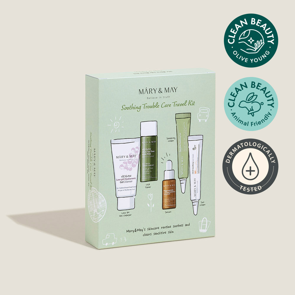 [MARY & MAY] Soothing Trouble Care Travel Kit (5pcs) - Berry Purple 