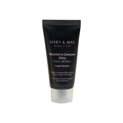 [MARY & MAY] Vegan Blackberry Complex Glow Wash off Pack 30g - Berry Purple 