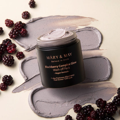 [MARY & MAY] Vegan Blackberry Complex Glow Washoff Pack 125g - Berry Purple 