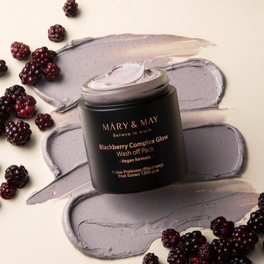 [MARY & MAY] Vegan Blackberry Complex Glow Washoff Pack 125g - Berry Purple 