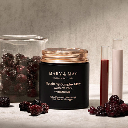 [MARY & MAY] Vegan Blackberry Complex Glow Washoff Pack 125g - Berry Purple 