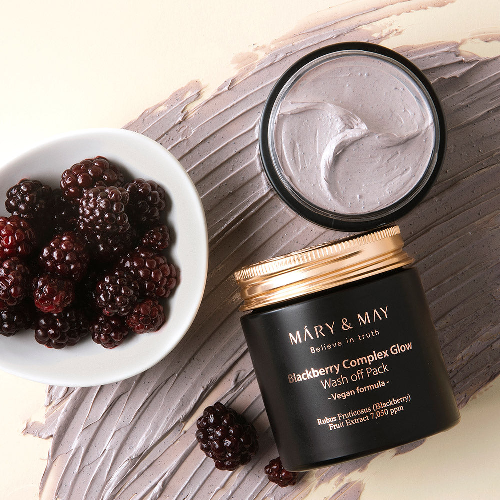 [MARY & MAY] Vegan Blackberry Complex Glow Washoff Pack 125g - Berry Purple 