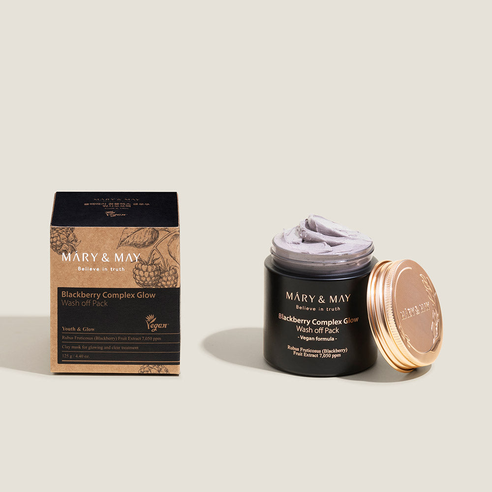 [MARY & MAY] Vegan Blackberry Complex Glow Washoff Pack 125g - Berry Purple 