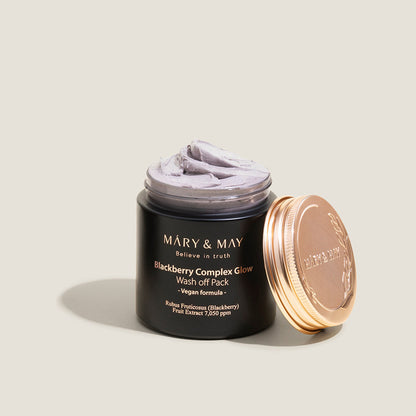[MARY & MAY] Vegan Blackberry Complex Glow Washoff Pack 125g - Berry Purple 