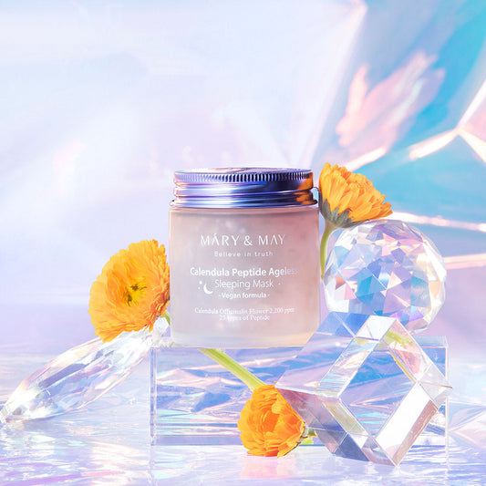 [MARY & MAY] Vegan Calendula Peptide Ageless Sleeping Mask 110g - Berry Purple 