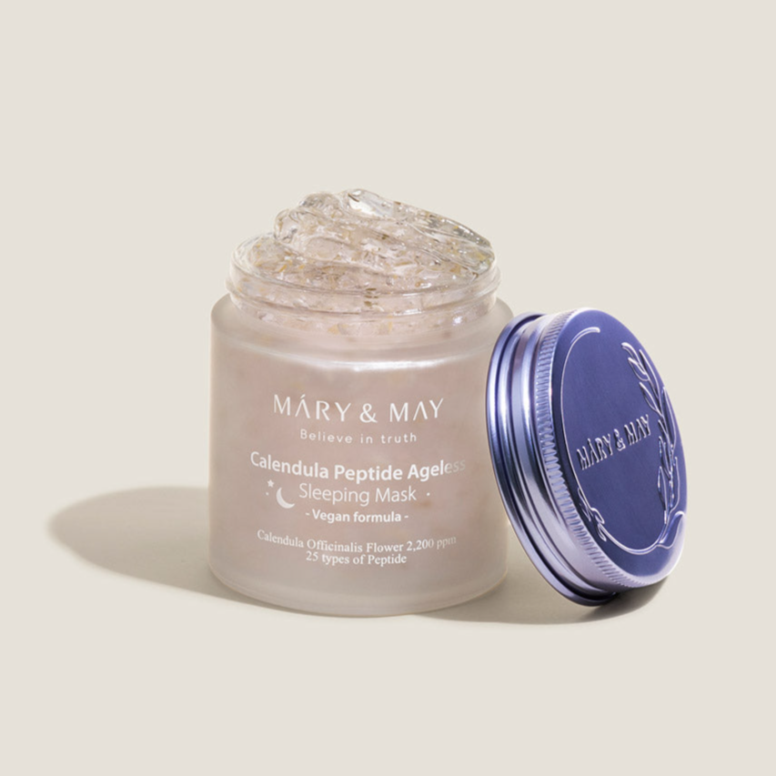[MARY & MAY] Vegan Calendula Peptide Ageless Sleeping Mask 110g - Berry Purple 