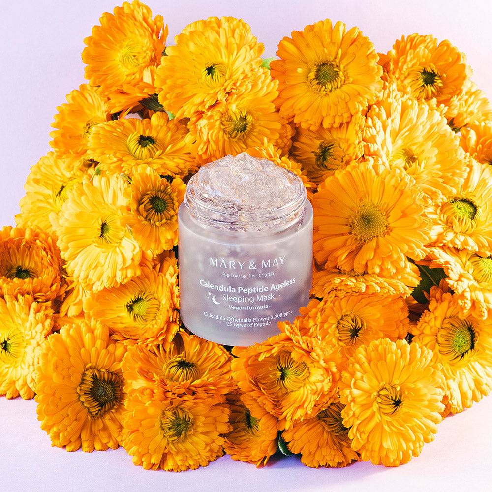 [MARY & MAY] Vegan Calendula Peptide Ageless Sleeping Mask 110g - Berry Purple 