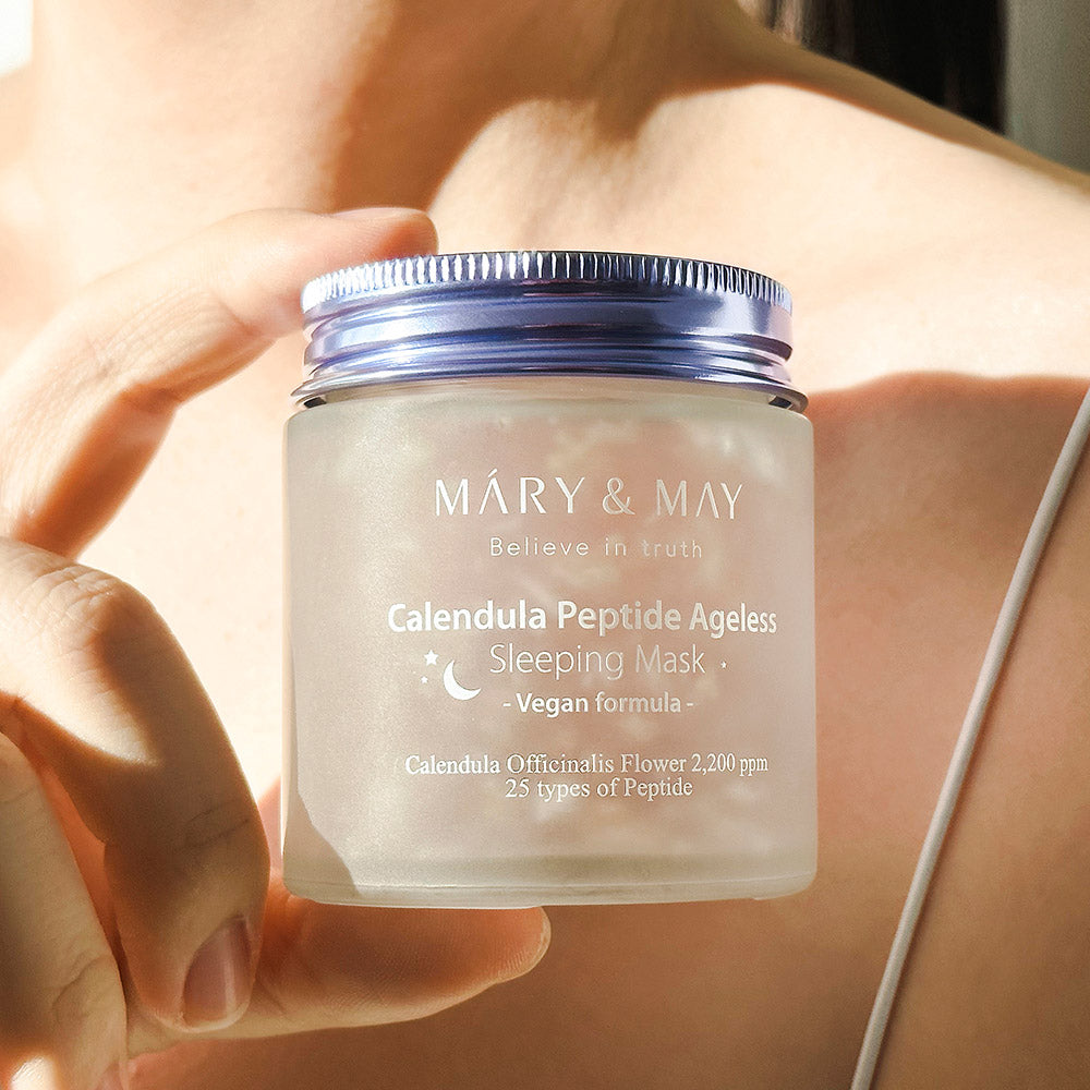 [MARY & MAY] Vegan Calendula Peptide Ageless Sleeping Mask 110g - Berry Purple 