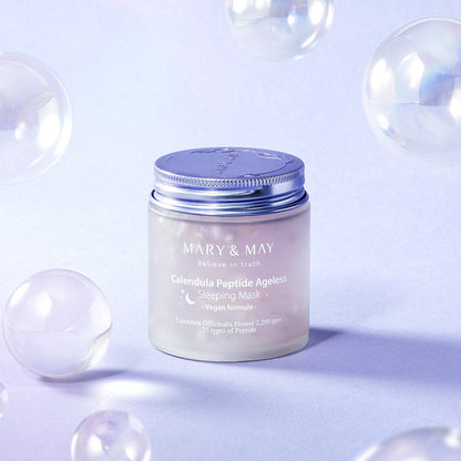 [MARY & MAY] Vegan Calendula Peptide Ageless Sleeping Mask 110g - Berry Purple 