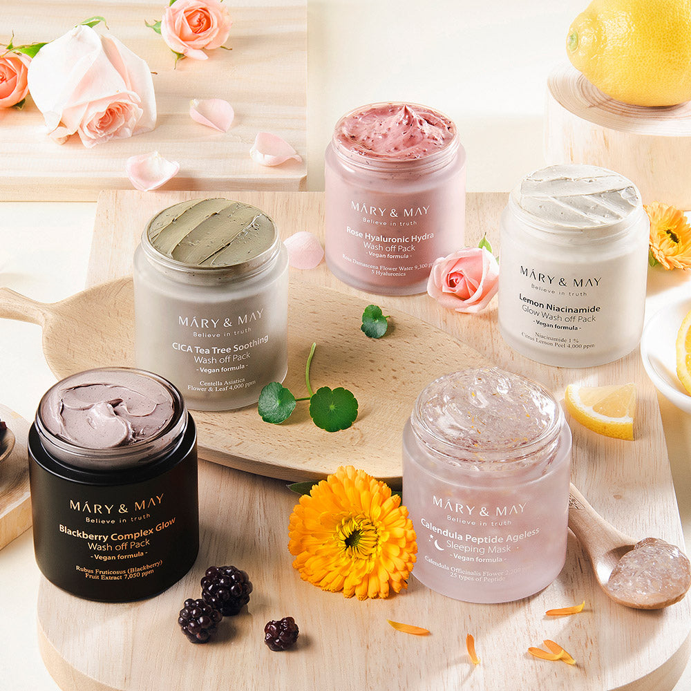 [MARY & MAY] Vegan Calendula Peptide Ageless Sleeping Mask 110g - Berry Purple 