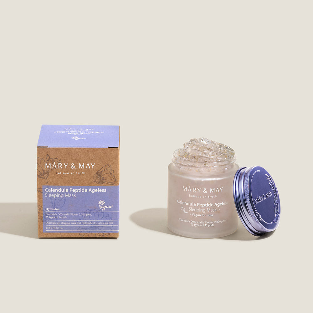 [MARY & MAY] Vegan Calendula Peptide Ageless Sleeping Mask 110g - Berry Purple 