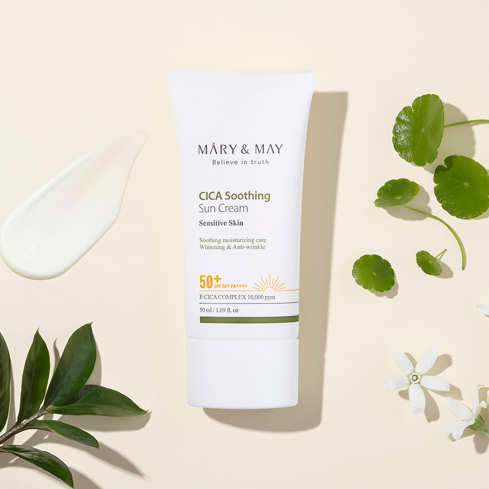 [MARY & MAY] Vegan CICA Soothing Sun Cream SPF50+ PA++++ 50ml - Berry Purple 