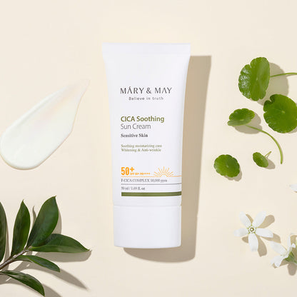 [MARY & MAY] Vegan CICA Soothing Sun Cream SPF50+ PA++++ 50ml - Berry Purple 
