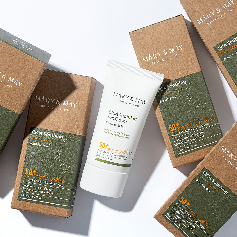 [MARY & MAY] Vegan CICA Soothing Sun Cream SPF50+ PA++++ 50ml - Berry Purple 