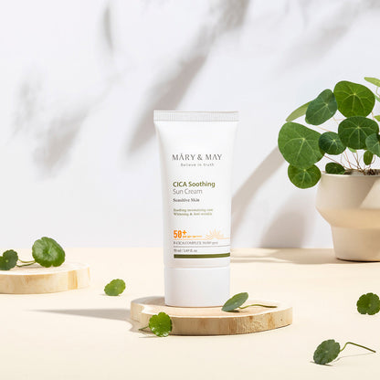 [MARY & MAY] Vegan CICA Soothing Sun Cream SPF50+ PA++++ 50ml - Berry Purple 