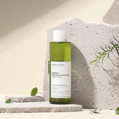[MARY & MAY] Vegan CICA Tea Tree AHA PHA Blemish Toner 200ml - Berry Purple 