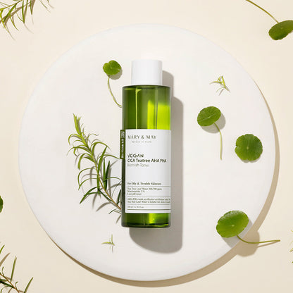 [MARY & MAY] Vegan CICA Tea Tree AHA PHA Blemish Toner 200ml - Berry Purple 
