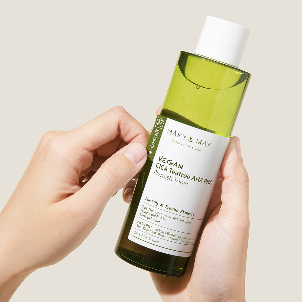 [MARY & MAY] Vegan CICA Tea Tree AHA PHA Blemish Toner 200ml - Berry Purple 