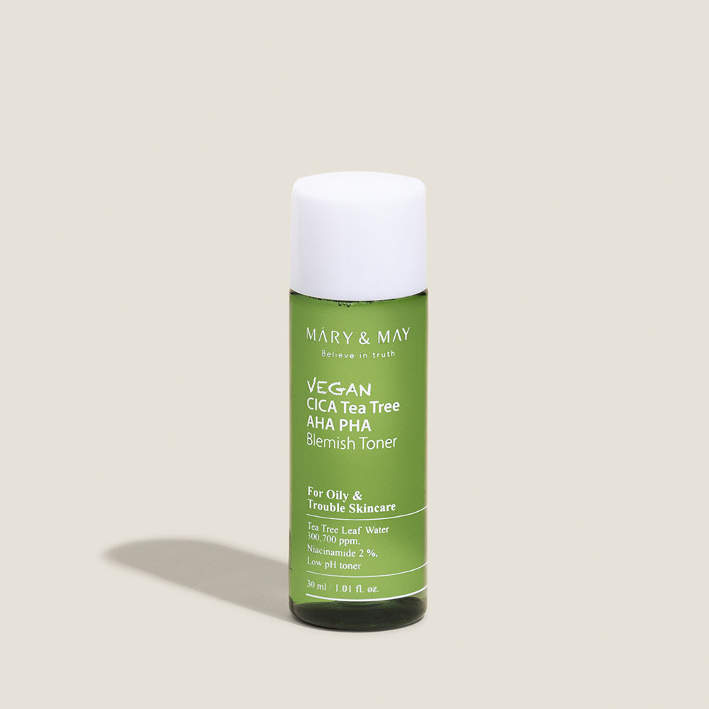 [MARY & MAY] Vegan CICA Tea Tree Toner Special Set (200ml+30ml+Eye cream 12g) - Berry Purple 